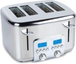 All-Clad Electric Stainless Steel Toaster, 4-Slice, LED Display, Removable Crumb Tray, Internal Cord Storage, 6 Browning Levels, Wide and Self-Centering Slots, Waffles, Bagels, Bread, Silver - Image 2