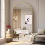 Arched Full Length Mirror, 71x32 Oversized Floor Mirror with Stand, Gold Mirror Full Length, Aluminum Full Body Dressing Mirrors with Arched-Top, Leaning for Living Room, Bedroom - Image 2