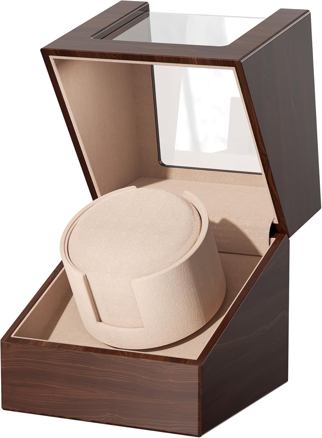 Automatic Single Watch Winder Box for Rolex and Other Watches, Ultra Quiet Japanese Motor, Self Winding Rotating Wooden Watch Case, Battery or Type-C Powered, Premium Watch Box for Men and Women - Image 2