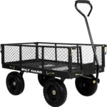 BILT HARD 880 lbs 10" Tires Steel Garden Cart with 180° Rotating Handle and Removable Sides, Heavy Duty 4 Cu.Ft Capacity Utility Garden Carts and Wagons, Black - Image 2