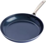 Blue Diamond 12" Nonstick Frying Pan Skillet, Diamond Infused PFAS & PTFE-Free Ceramic Pot, Dishwasher & Oven Safe, Stay Cool Handle, Durable Non Toxic Metal Utensil Safe, Egg & Omelet Pan, Blue - Image 2