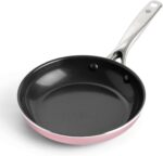 Blue Diamond Frying Pan 8” Skillet, Diamond Infused Healthy Ceramic Nonstick, PFAS and PFOA-Free, Dishwasher and Oven Safe, Even Heating, Metal Utensil Safe, Warp Control Base, Pink - Image 2