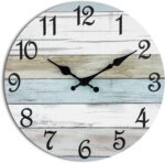 CHYLIN Wall Clock Silent Non Ticking Wall Clocks Battery Operated, Rustic Coastal Country Clock Decorative for Bathroom Kitchen(10 Inch) - Image 2