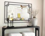 Chende Large Wall Mirror for Decor, 28'x40'' Black Bathroom Mirror with Metal Frame, Elegant Decorative Mirror for Entrance, Dining Room, Bedroom - Image 2
