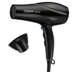 Conair Hair Dryer Style & Shine Natural Crystal Collection, 1875W Hairdryer, 3 Heat Settings, 2 Speeds, Blow Dryer with Concentrator Attachment, Ionic & Hematite-Infused Ceramic Technology, Black - Image 2