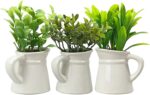 Cutepet 3 Pack Artificial Plants Small Fake Plants, Mini Faux Plants Indoor/Outdoor Potted Plant,Artificial Greenery for Home Office Bathroom Table Decoration - Image 2