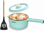 Dezin Electric Cooker, 2L Non-Stick Sauté Pan, Rapid Noodles Mini Pot for Steak, Egg, Fried Rice, Ramen, Oatmeal, Soup with Power Adjustment, College Dorm Room Essential - Image 2