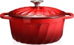 Enameled Cast Iron Dutch Oven Pot with Lid, 3 QT Dutch Oven for Bread Baking, Heavy Duty Cast Iron Pot for Braising, Cook, Bake, Oven Safe across All Cooktops (Gradient Red,3 QT) - Image 2