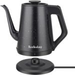 Gooseneck Electric Kettle 1.0L, 1000W Quick Heat-Up In 3 Min, 100% Stainless Steel Tea Kettle, Pour Over Coffee Kettles For Office/Travel/Kitchen, Auto Shut-Off Protection, Black Star Design, BPA-Free - Image 2