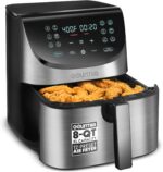 Gourmia Air Fryer - 8 Qt Extra Large Capacity, FryForce360º, Digital Display with 12 Presets, Roast, Bake, Broil, Dehydrate, Dishwasher Safe Accessories, Stainless Steel - Image 2