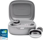 JBL Live Free 2 - True Wireless Noise Cancelling Earbuds, Up to 35hrs of Playtime, 6 mics for Perfect Calls with Zero Noise, IPX5 Waterproof, Oval Tubes for Better Comfort, Isolation, & bass (Silver) - Image 2