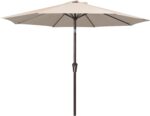 JEAREY 9FT Outdoor Patio Umbrella Outdoor Table Umbrella with Push Button Tilt and Crank, Market Umbrella 8 Sturdy Ribs UV Protection Waterproof for Garden, Deck, Backyard, Pool (Cream Beige) - Image 2
