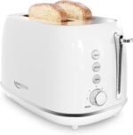 Keenstone Toaster 2 Slice, Retro Wide Slot Stainless Steel Toaster with 6 Browning Levels, Reheat & Defrost, for Bagel, Toast, Bread, Kitchen Essentials, Removable Crumb Tray, White - Image 2