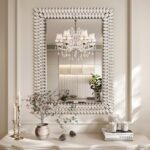 Kelly Miller 30"x40" Jeweled Bathroom Wall Mirror, Large Rectangle Decorative Mirror Luxury Vanity Mirror with Diamonds for Master Bath Half Bath Living Room Bedroom Fireplace Mantle Entryway - Image 2