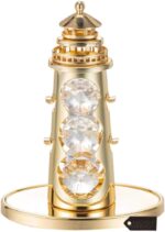 Matashi 24K Gold Plated Lighthouse Ornament with Sparkling Crystals – Tabletop Décor for Christmas, Valentine’s Day, Birthday, or Anniversary - Image 2