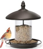 Metal Roof Bird Feeder - Chew Proof for Outdoor Hanging Wild Bird Seeds. Bronze - Image 2