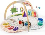 Move2Play, Montessori Inspired Wooden Kick & Play Baby Gym | Musical Piano | Tummy Time Activity Center | Play Mat for Newborns & Infants | Toys for Ages 0-6+ Months (Deluxe) - Image 2