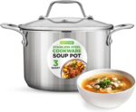 NutriChef 3-Quart Stainless Steel Soup Pot - 18/8 Food Grade Heavy Duty Cookware, Stock Pot, Stew Pot, Simmering Pot Kitchenware w/See Through Lid, Dishwasher Safe, For Induction Gas Ceramic Cooktops - Image 2