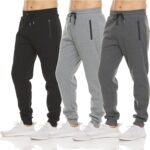 PURE CHAMP Mens 3 Pack Fleece Active Athletic Workout Jogger Sweatpants for Men with Zipper Pocket and Drawstring Size S-3XL - Image 2