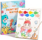 Paint with Water Books for Toddlers, Mess Free Watercolor Painting Activity for Kids Ages 1-3, 2-4, 4-6, Art Craft Coloring Gift with Brush, Airplane Travel Activities for Toddlers, Ocean Animals - Image 2