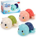 SEPHIX Bath Toys for Toddlers 1-3, Cute Swimming Turtle Bath Toys for 1 2 Year Old Boy Girl Gifts, Water Pool Toys for Baby Toddler Toys Age 1-4, Wind-up Infant Bathtub Toys, 3 Pack - Image 2