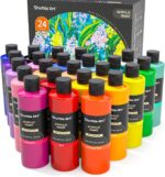 Shuttle Art Acrylic Paint, 24 Colors Acrylic Paint Bottle Set, 250ml/8.45oz Each, Rich Pigments, High Viscosity, Bulk for Artists, Beginners and Kids Painting on Rocks Crafts Canvas Wood - Image 2