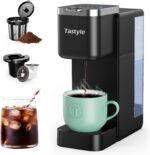 Single Serve Coffee Maker, Iced and Hot Coffee Machine for K Cup & Grounds, Compact Design, 40oz Removable Water Reservoir, 6 to 24 Oz Brew Sizes, Fits 7.3" Travel Mug, Black - Image 2