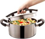 Stainless Steel Cookware Pasta Pot by Cyrder – 3 Quart, Strainer in Glass Lid, Two Side Spouts, Capsule Bottom Stock Pot, Durable & dishwasher safe - Image 2