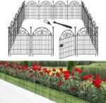 Tall Garden Fence Animal Barrier with Gate, 40 in(H) 12 Panels Garden Fences and Borders for Dogs, Dog Fence Outdoor for Yard, Total Length 26.2 Ft Metal Temporary Fencing│Patented - Image 2