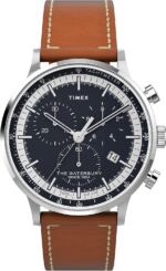 Timex Men's Waterbury Classic Chrono 40mm Stainless Steel Quartz Dress Watch with Leather Strap - Image 2