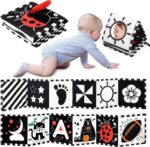 URMYWO Black and White Baby Toys, Tummy Time High Contrast Newborn Toys 0-3 Months, Soft Baby Book, Visual Stimulation Montessori Sensory Infant Toys 0-6-12 Months, Shower Gift for Boys Girls - Image 2