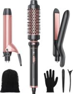 Wavytalk 3 in 1 Curling Wand Set, Multi Curl, Curling Iron Set with Heated Round Brush, Flat Iron Hair Straightener, 1 1/4 inch Curling Iron, Dual Voltage Hair Curler - Image 2