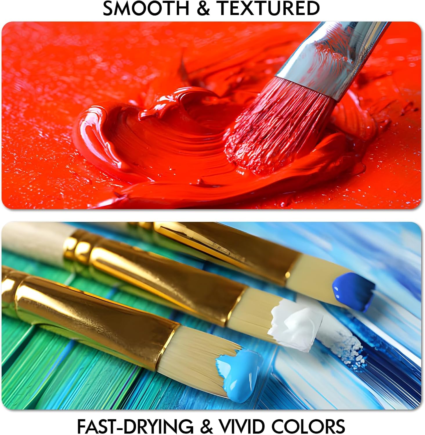 Acrylic Paint Sets for Adults, 14 Colors Large Bulk Acrylic Paints kits Rich Pigment Art Painting Supplies for Artists/Beginners, Paint Sets for Canvas with Pump, Color Wheel (10oz/300ml) - Image 8