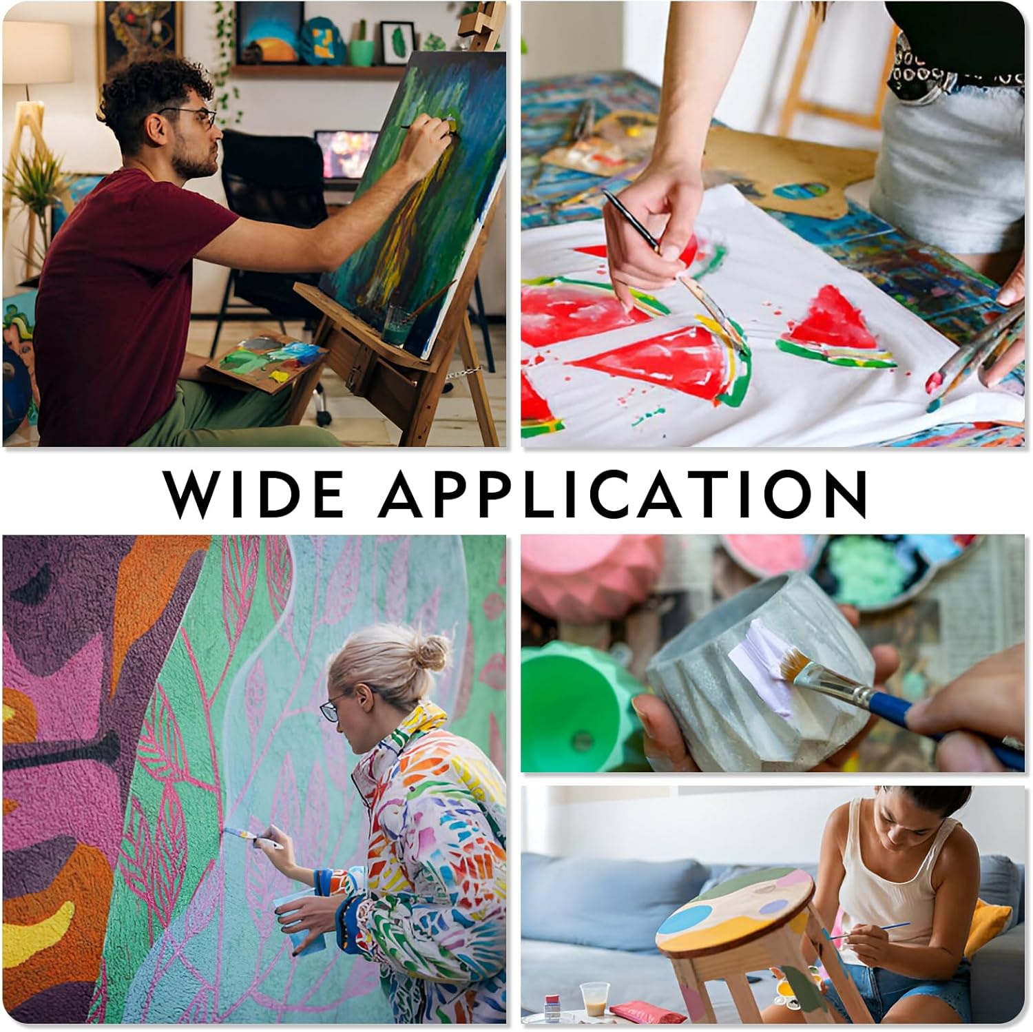 Acrylic Paint Sets for Adults, 14 Colors Large Bulk Acrylic Paints kits Rich Pigment Art Painting Supplies for Artists/Beginners, Paint Sets for Canvas with Pump, Color Wheel (10oz/300ml) - Image 9