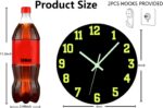 Glow in The Dark Wall Clock, 8 Inch Modern Silent Non Ticking Wall Clocks Battery Operated, Night Light Wall Clock for Living Room Decor, Wall Clocks Decorative for Kitchen Bedroom（Black） - Image 4