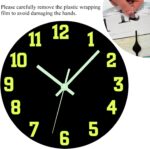 Glow in The Dark Wall Clock, 8 Inch Modern Silent Non Ticking Wall Clocks Battery Operated, Night Light Wall Clock for Living Room Decor, Wall Clocks Decorative for Kitchen Bedroom（Black） - Image 5