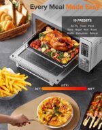 Nuwave Bravo Pro Smart 21QT Toaster Oven Air Fryer Combo, Convection Oven Countertop, 10 functions all in 1, with even & quick crisp technology, 50-450°F, 1800W, Stainless Steel - Image 4