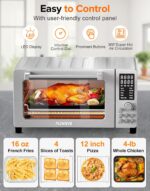 Nuwave Bravo Pro Smart 21QT Toaster Oven Air Fryer Combo, Convection Oven Countertop, 10 functions all in 1, with even & quick crisp technology, 50-450°F, 1800W, Stainless Steel - Image 7