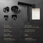 Hair Dryer, Professional Brushless Motor Ionic Hair Blow Dryer with Diffuser, Magnetic Nozzles, 0.83Pound, 2000W, 60dB, 3 Heat Settings & 3 Speed & Cold Settings, Diffuser Hair Dryer, Black - Image 8