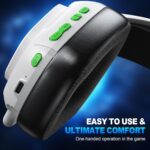 2.4GHz Wireless Gaming Headset for PS5/4, PC, Low-Latency Bluetooth Gaming Headphones with Stereo Sound, Noise Canceling Mic, Phantom White - Image 6