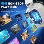 2.4GHz Wireless Gaming Headset for PS5/4, PC, Low-Latency Bluetooth Gaming Headphones with Stereo Sound, Noise Canceling Mic, Phantom White - Image 7