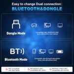 2.4GHz Wireless Gaming Headset for PS5/4, PC, Low-Latency Bluetooth Gaming Headphones with Stereo Sound, Noise Canceling Mic, Phantom White - Image 8