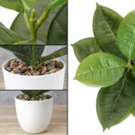 Briful 18'' Tall Artificial Plants Fake Fiddle Leaf Fig Houseplant Realistic Faux Indoor Plant in White Pot for Home Table Decor - Image 4