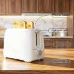 OVENTE Electric Toaster Machine with 6-Shade Browning Selector Setting, Compact Design and Removable Crumb Tray, 700W Power Perfect for Toasting Bread, Thin Bagels and Waffles - Image 5