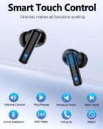 ZIUTY Wireless Earbuds Bluetooth Headphones, ANC/ENC Noise Cancelling, Ear Buds with Multifuntional Touch Screen, 40H Stereo Sound for Sports, IPX7 Clear Calls, 5 EQ for iOS Android (Jet Black) - Image 9