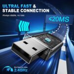 2.4GHz Wireless Gaming Headset for PS5/4, PC, Low-Latency Bluetooth Gaming Headphones with Stereo Sound, Noise Canceling Mic, Lunar Black - Image 5