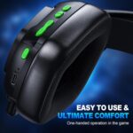 2.4GHz Wireless Gaming Headset for PS5/4, PC, Low-Latency Bluetooth Gaming Headphones with Stereo Sound, Noise Canceling Mic, Lunar Black - Image 6