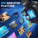 2.4GHz Wireless Gaming Headset for PS5/4, PC, Low-Latency Bluetooth Gaming Headphones with Stereo Sound, Noise Canceling Mic, Lunar Black - Image 7