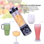 UTALENT Cordless Portable Blender, 25 oz removable Vessel, Powerful Personal Blender, For-Smoothies, Ice Crush, 4 Programs, Leakproof-Lid & Sip Spout, USB-C Rechargeable, Dishwasher Safe Parts, Black - Image 6