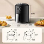 Bear Small Air Fryer 2.1 QT, Mini Airfryer Adjustable Time&Temp Control, Compact Size Space Saving for 1-2 People Quick Healthy Meals Snack in Minutes with Nonstick Basket - Image 3